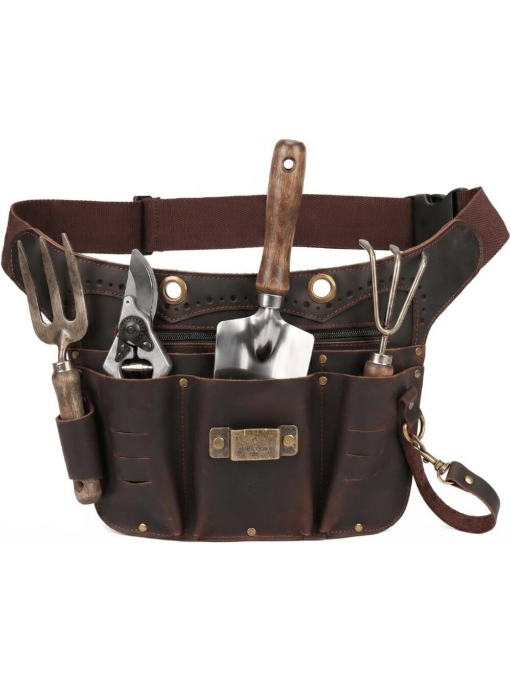 Utility Leather Waist Bag Pouch for Florists, Electricians & Framers - Tool